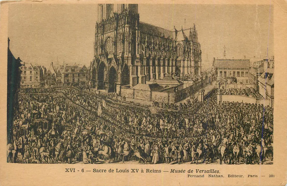 Sacre de Louis XV em Reims — Museu de Versailles — Fernand Nathan, Editor, Paris — 381 - Frente