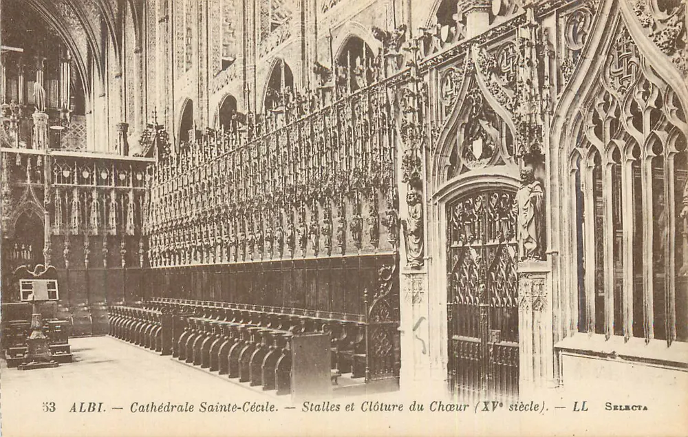 Albi — Catedral Santa Cecília — Stalles e Clôture do Coro (século XV) — LL SELECTA - Frente