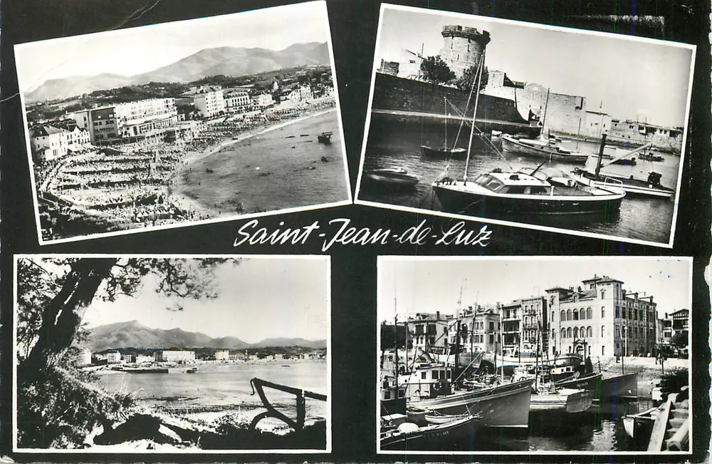 Saint-Jean-de-Luz — Panoramablick, Hafen, Turm und Kai — Verlag nicht sichtbar - Vorderseite