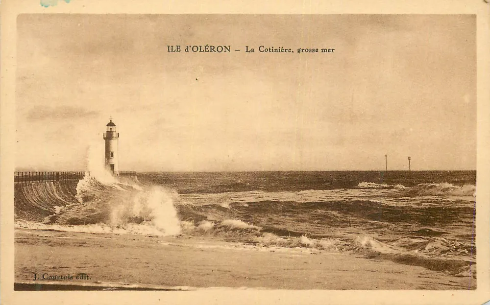 Ilha de Oléron — A Cotinière, mar agitado — J. Courtetot edit. - Frente