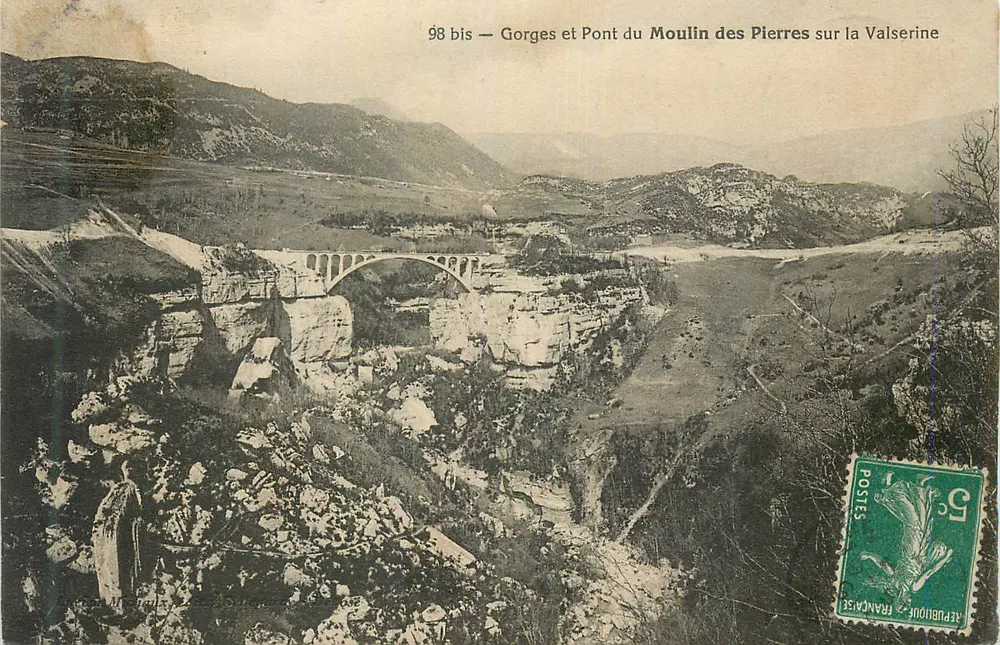 Schluchten und Brücke Moulin des Pierres über die Valserine — 98 bis — Verlag: Imprimerie de la Valserine - Vorderseite