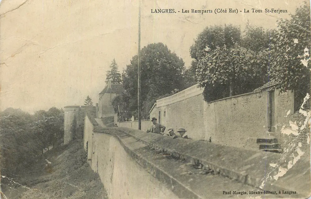 Langres – Die Mauern (Ostseite) – Die Turm St-Ferjeux – Paul Mongin, Buchhändler-Verleger in Langres - Vorderseite