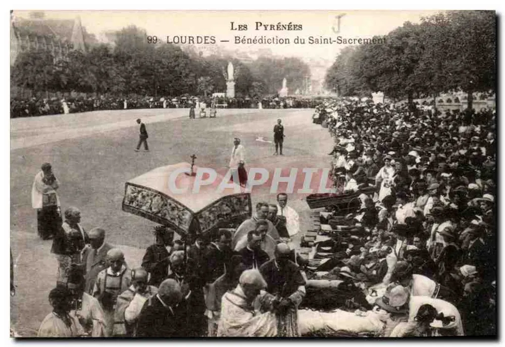 Lourdes — Blessing of the Holy Sacrament — The Pyrenees, no. 99 - Front