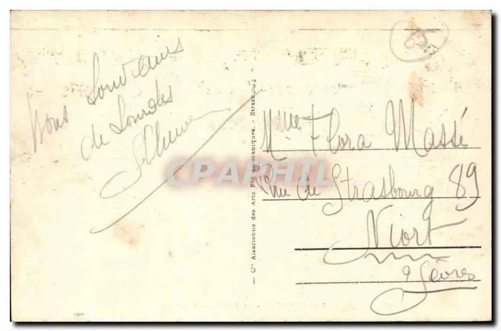 Lourdes - A Basílica e a Cidade — Bilhete postal antigo n°156, editor ARA - Verso