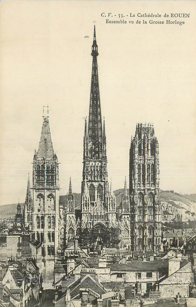 Kathedrale von Rouen — Ausblick von der Grosse Horloge — C.V. - 55 - Vorderseite