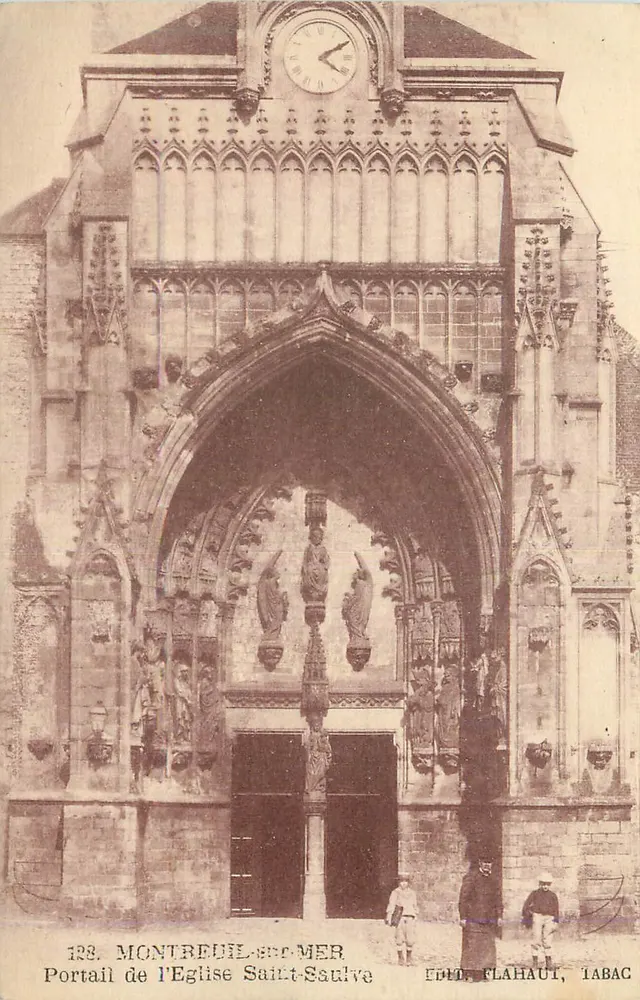 Montreuil-sur-Mer — Portal der Kirche Saint-Sauveur — Verlag Flahaut, Tabac - Vorderseite