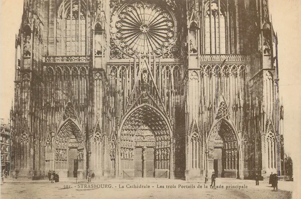 Strasbourg - Die Kathedrale - Die drei Portale der Hauptfassade - Vorderseite