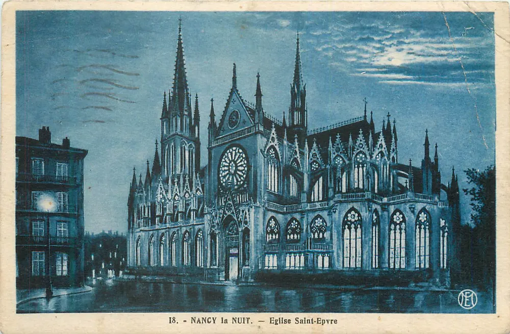 Nancy à Noite — Igreja de São Epvre — N°18, editor NEU - Frente