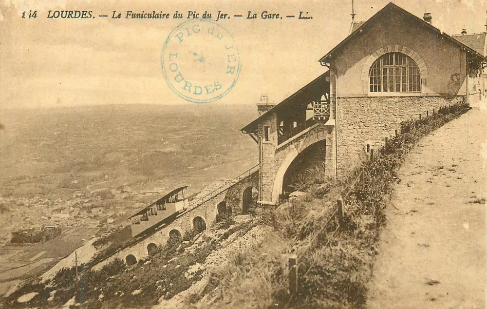 Lourdes — Der Seilbahn Pic du Jer — Die Station — L.L. - Vorderseite