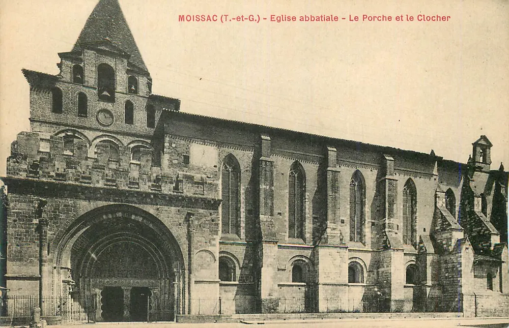Moissac (T.-et-G.) - Abteikirche - Der Portalbereich und der Turm - Vorderseite
