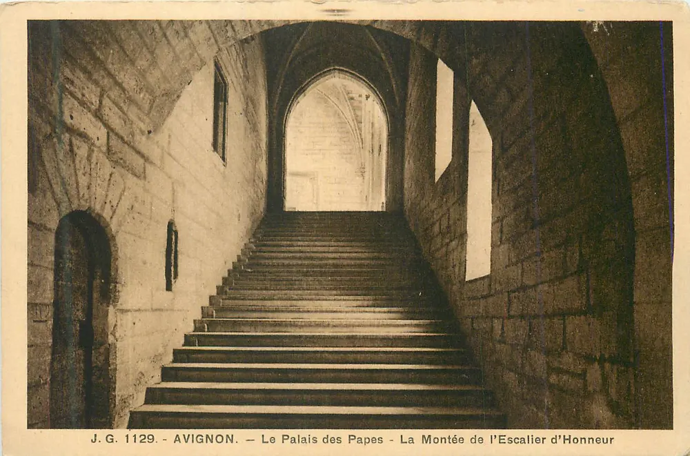 Avignon — Das Papstpalast — Die Aufstieg der Ehrenstiege — J.G. 1129 - Vorderseite