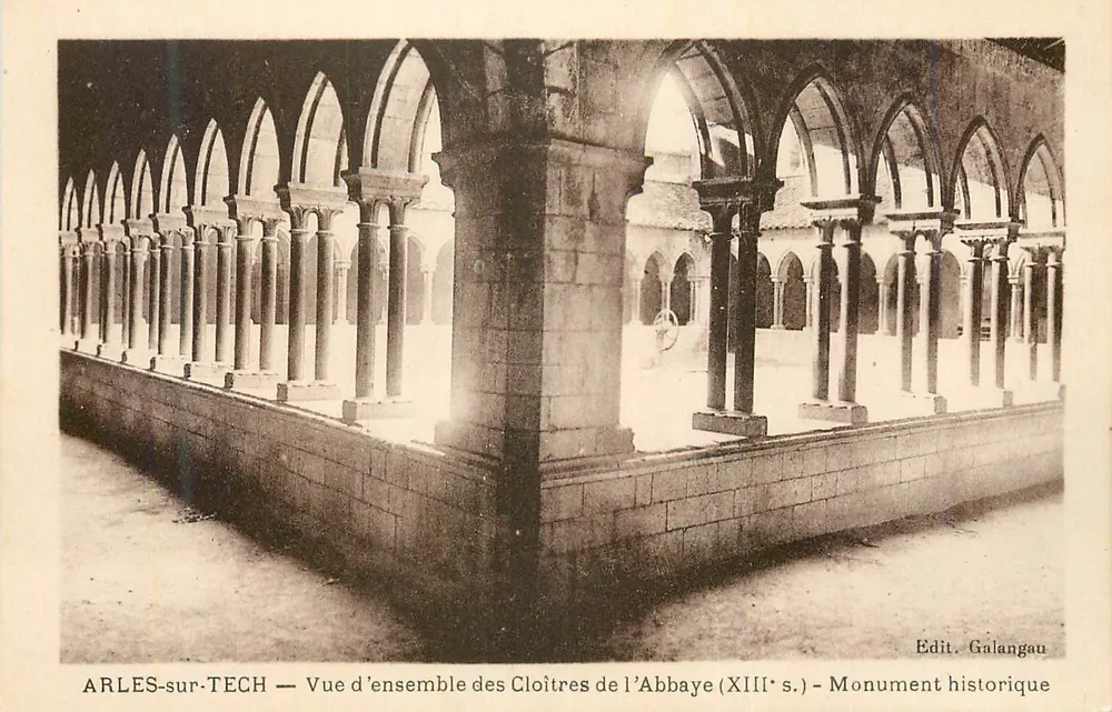 Arles-sur-Tech — Überblick über die Cloisters der Abtei (13. Jahrhundert) — Historisches Denkmal — Edit. Galangau - Vorderseite