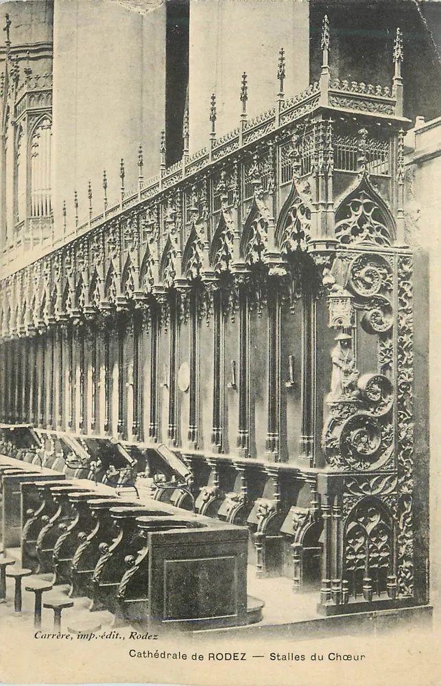 Catedral de RODEZ — Stalles do Coro — Carrère, imp.édit., Rodez - Frente
