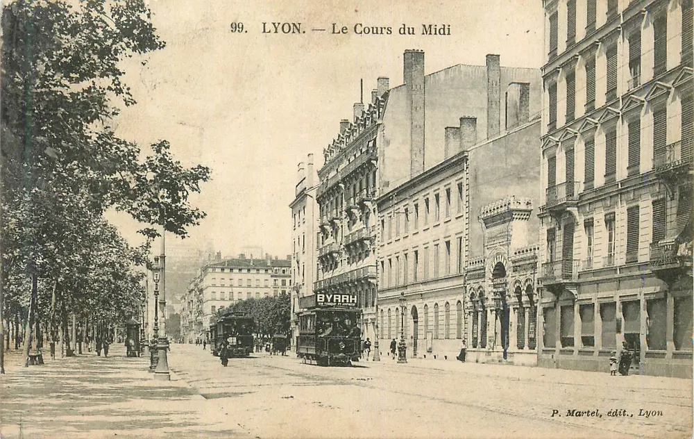 LYON — Le Cours du Midi — P. Martel, wyd., Lyon - Awers