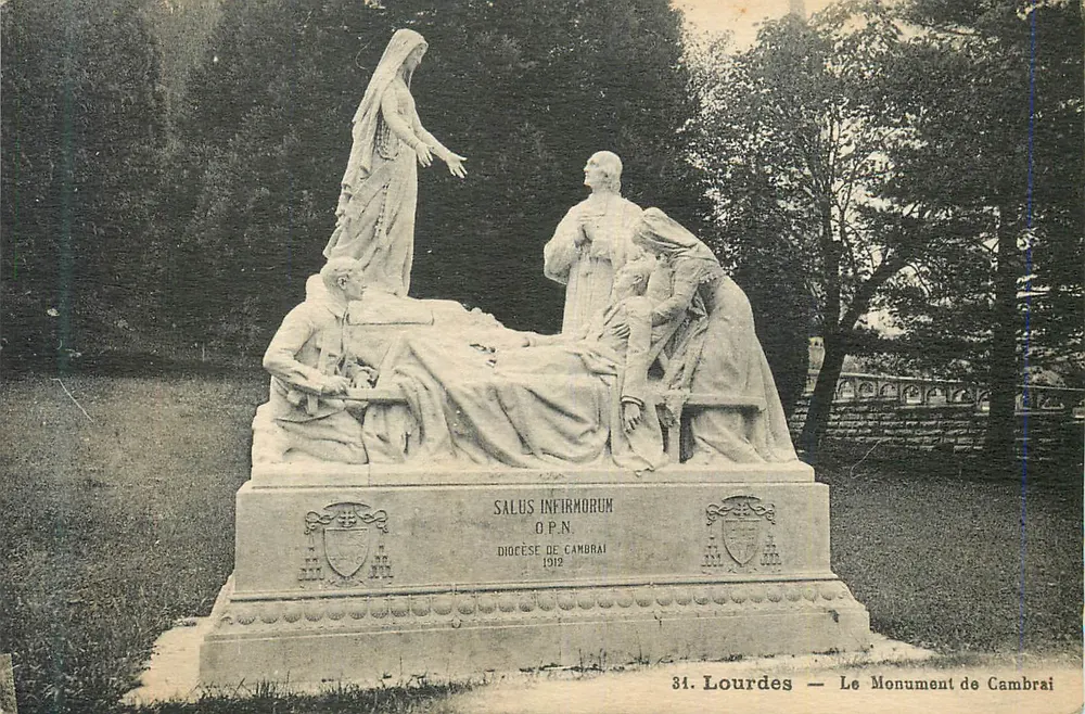 Lourdes — O Monumento de Cambrai — Diocese de Cambrai 1912 - Frente