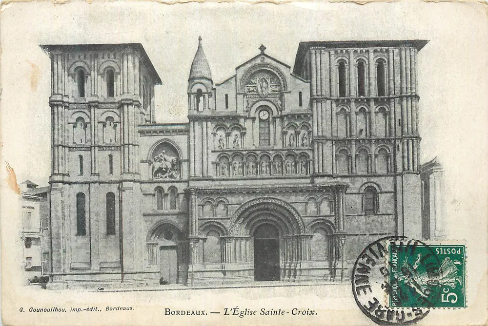 Bordeaux — A Igreja de Santa Cruz — G. Gounouilhou, imp.-edit., Bordeaux - Frente