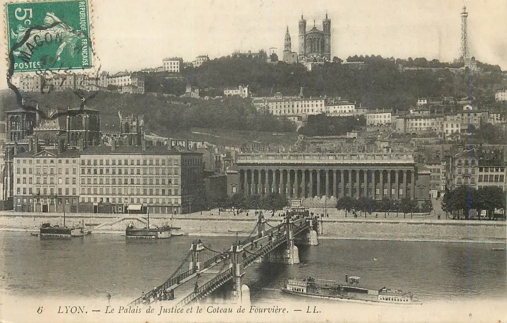 LYON — Das Palais de Justice und der Coteau de Fourvière — LL. - Vorderseite