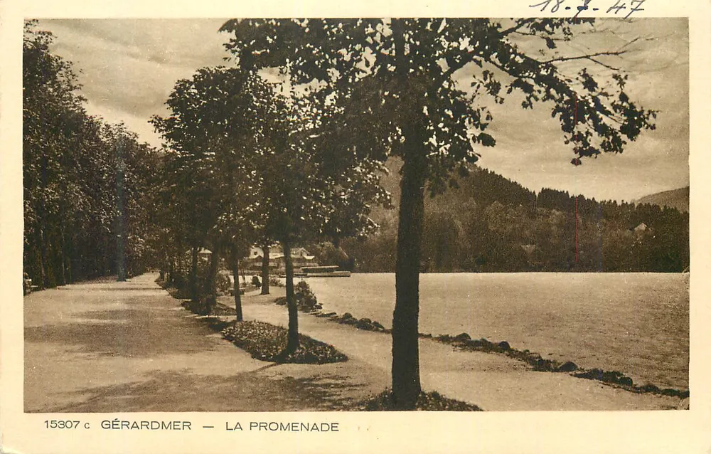 GÉRARDMER — A PROMENADA — Editor C. 15307 - Frente