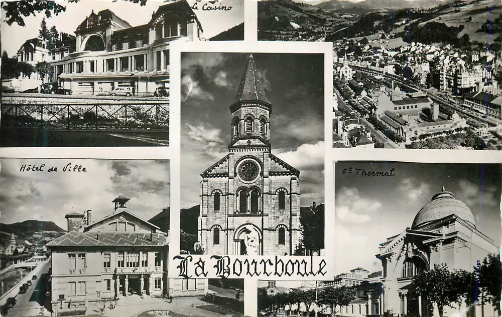 La Bourboule — Collage von Touristenattraktionen — Verlag unbekannt - Vorderseite