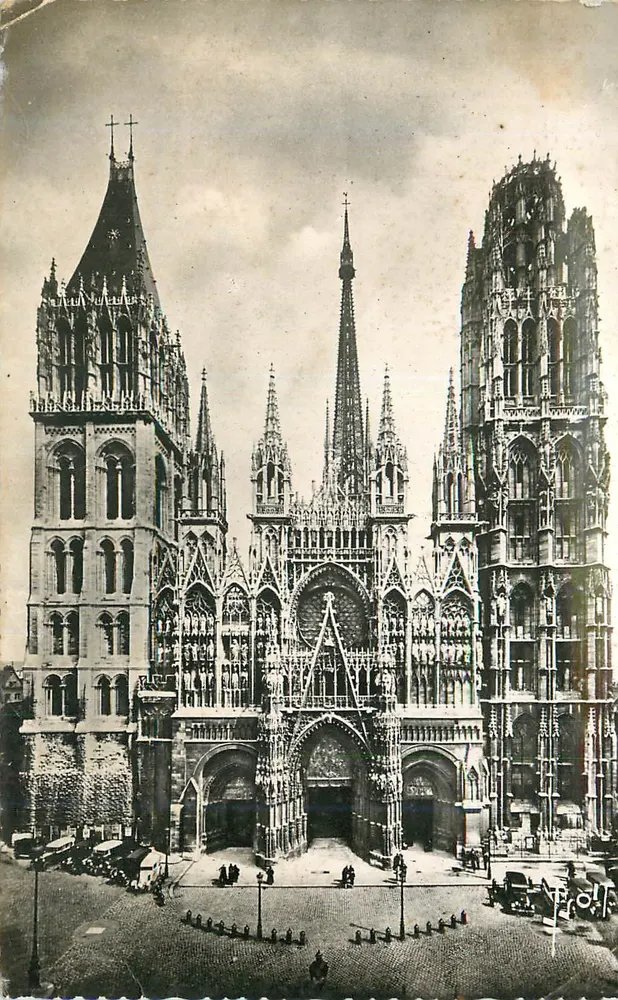 Kathedrale Notre-Dame de Reims — Ansicht der Fassade — Verlag P. Oll — Seriennummer 107 - Vorderseite