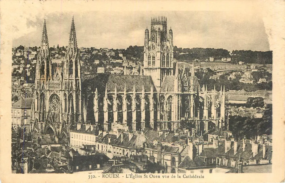 Rouen - Die Kirche Saint-Ouen aus der Kathedrale gesehen — Verleger: 350 - Vorderseite