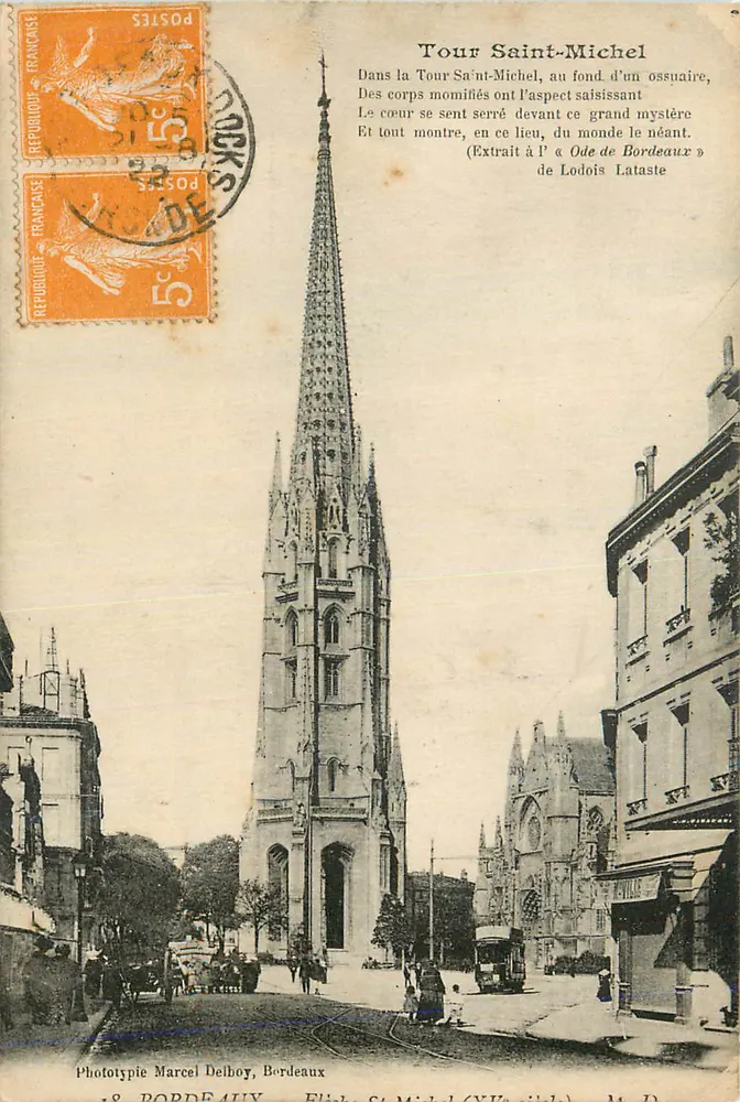 Torre Saint-Michel — Bordeaux — Fototipia Marcel Deihoy - Frente