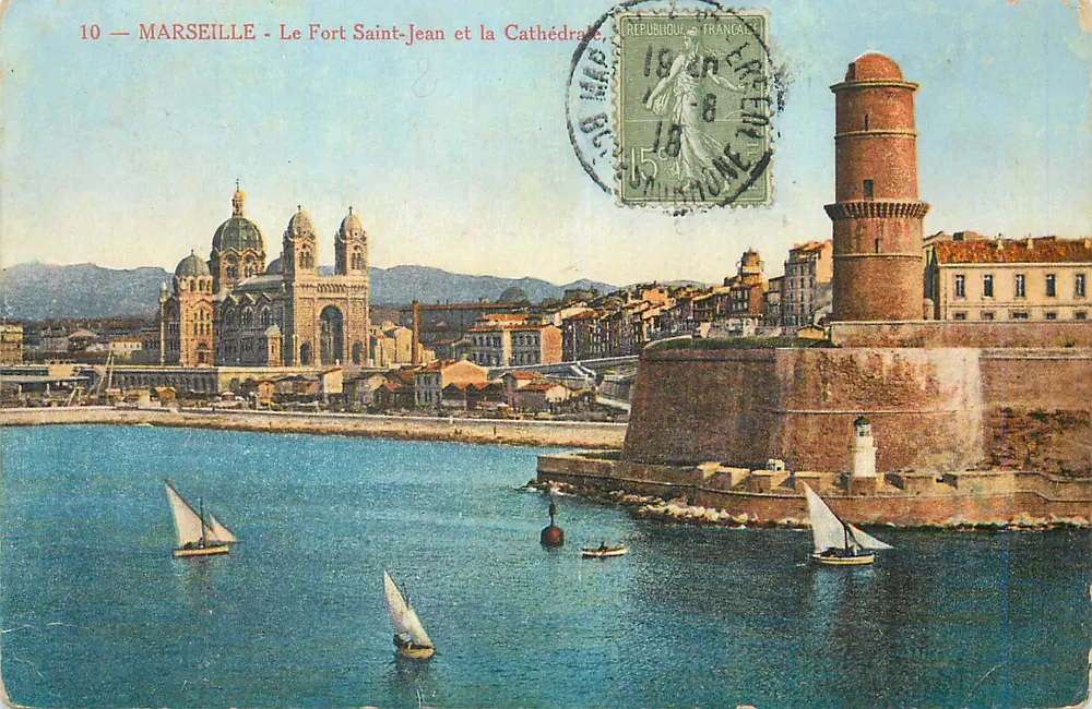 MARSEILLE — Der Fort Saint-Jean und die Kathedrale — Verlag IMPRIMÉ SUR LA CARTE n°10 - Vorderseite