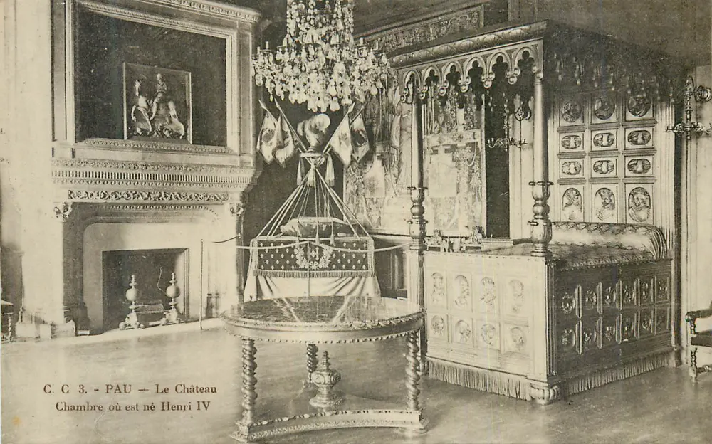 Pau — Das Schloss — Zimmer, in dem Heinrich IV geboren wurde — C.C. 3 - Vorderseite