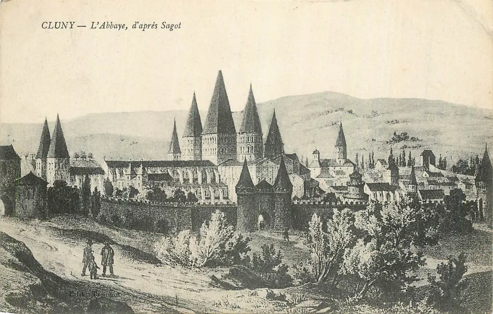 Cluny — L'Abbaye, d'après Sagot - Awers