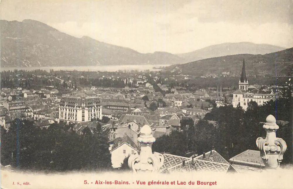 Aix-les-Bains - Vista geral e Lago do Bourget — J. S., editor - Frente