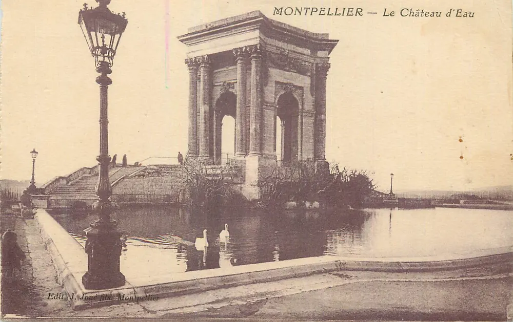 Montpellier — A Torre da Água — Edit. J. Joné fils. Montpellier - Frente
