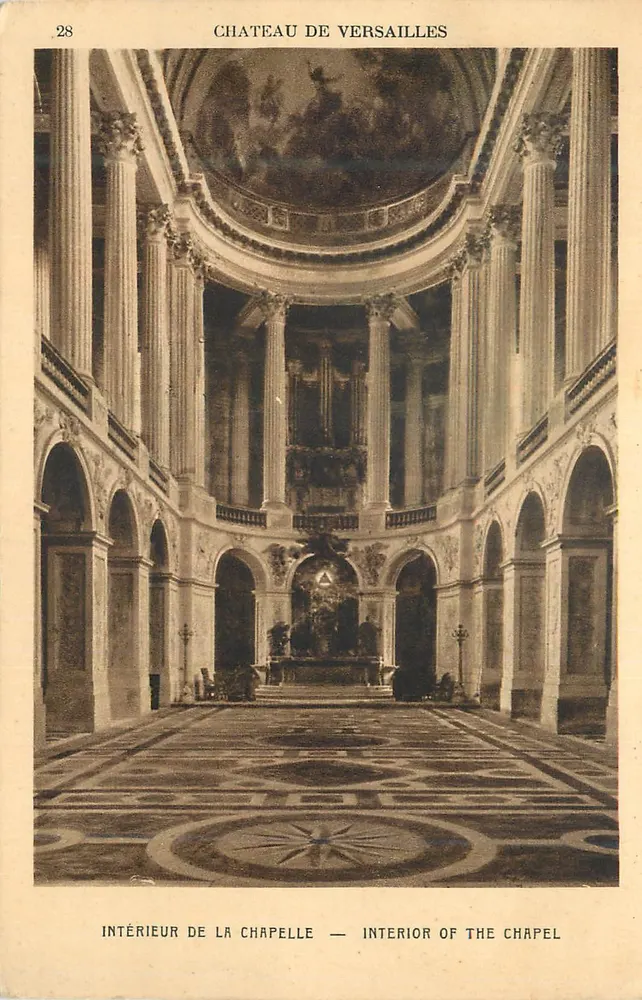 Schloss Versailles — Innenansicht der Kapelle — Verlag nicht sichtbar, Seriennummer 28 - Vorderseite
