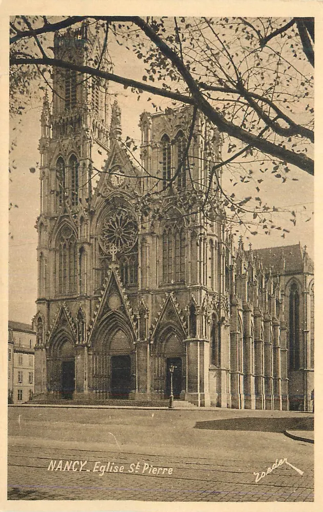 NANCY. Igreja de São Pedro — vista da fachada gótica — editor Vonder - Frente