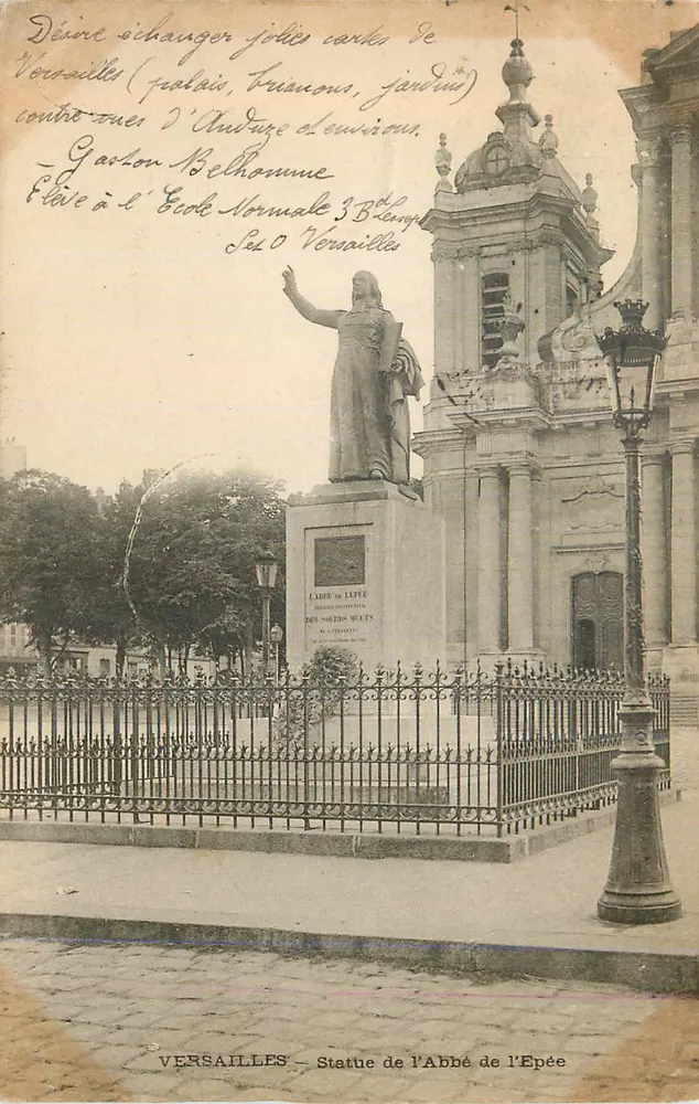 Versailles — Statua Abba de l'Épée — wydawca nieodczytalny - Awers