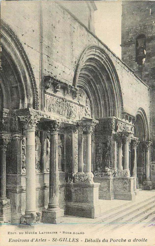 St-Gilles - Details des rechten Portal — Umgebung von Arles — Verlag: Musée Lapidaire - Rose Agard - Vorderseite