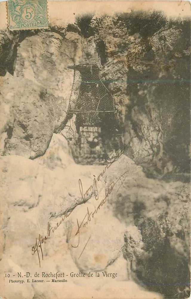 Grotte der Jungfrau - Rochefort — Phototyp. E. Lacour — Marseille - Vorderseite