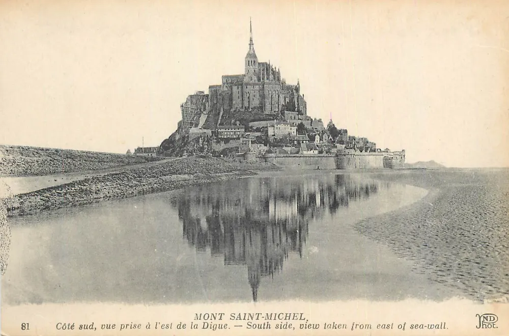 Mont Saint-Michel — Südseite, Ansicht vom Osten der Digue - Vorderseite