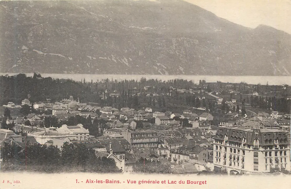 Aix-les-Bains - Vista generale e Lago del Bourget — J. S., editore - Recto