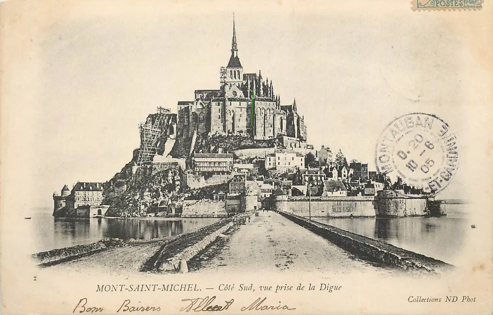 Mont-Saint-Michel — Südseite, Blick von der Digue — Collections ND Phot - Vorderseite