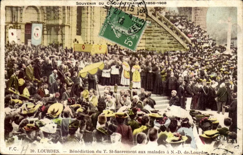 Lourdes — Segnung des Heiligen Sakraments für Kranke an N.-D. de Lourdes — F.C. n°20 - Vorderseite