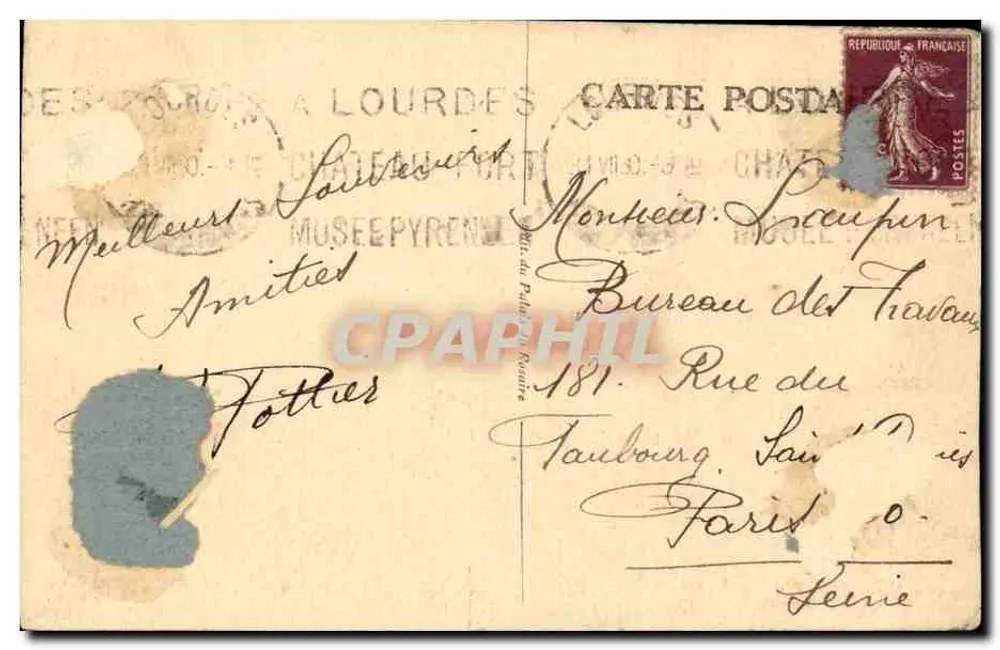Lourdes — o Castelo-Forte — as Pirineus - Verso