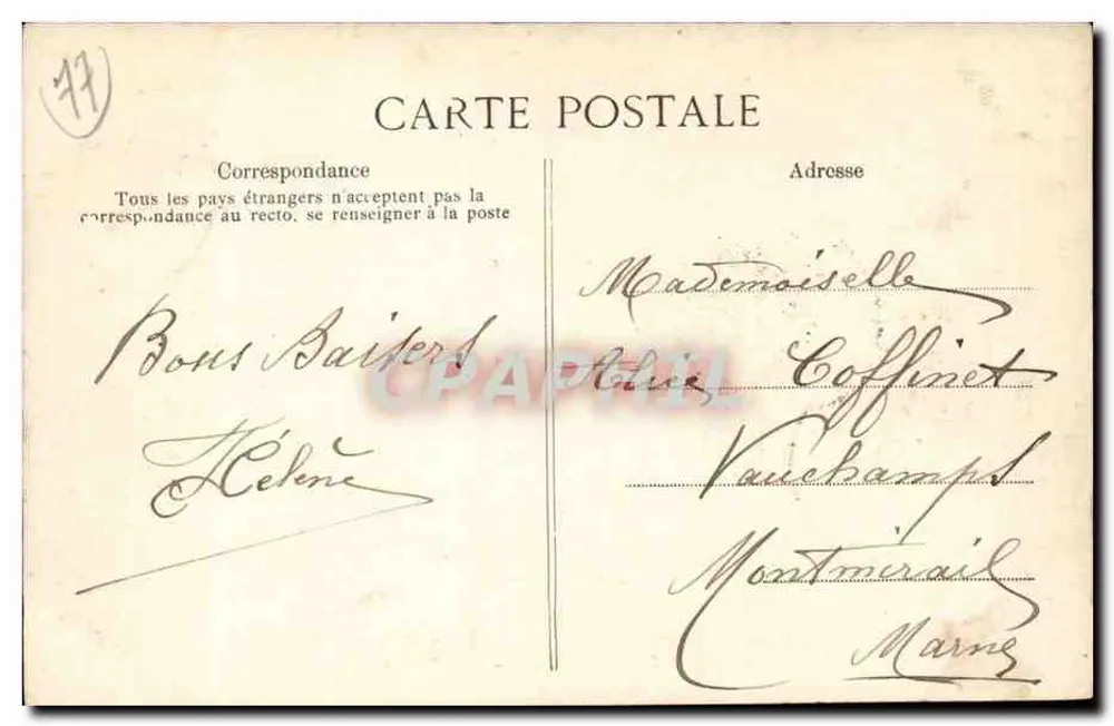 Floresta de Fontainebleau — Cruzeiro da Espinha — Editor E.P.D. n°549 - Verso