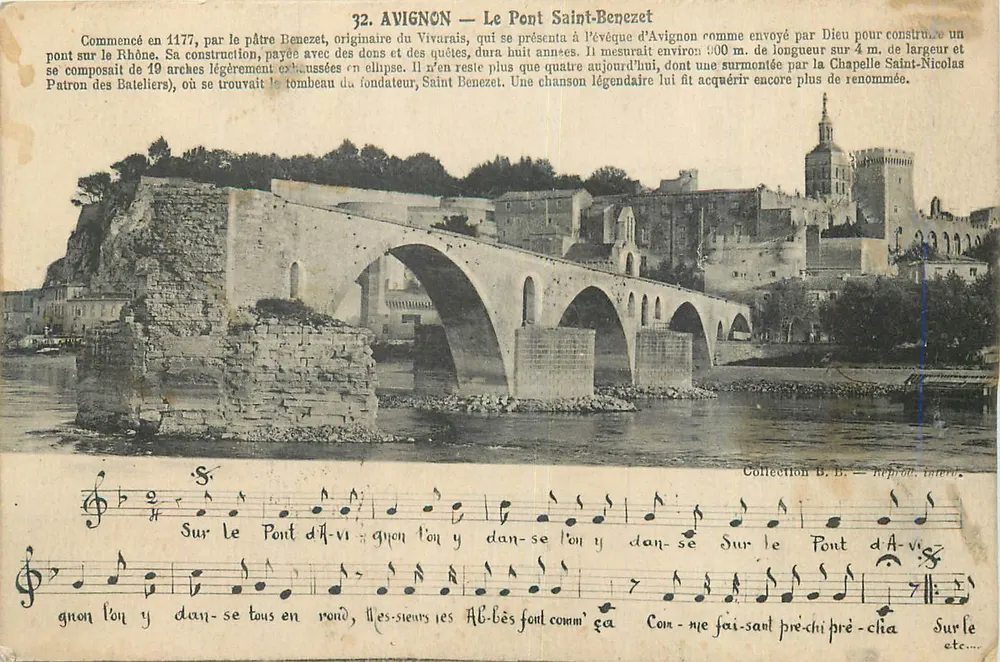 Avignon — O Ponte Saint-Bénézet — Coleção B.B. — Reprod. inter. - Frente