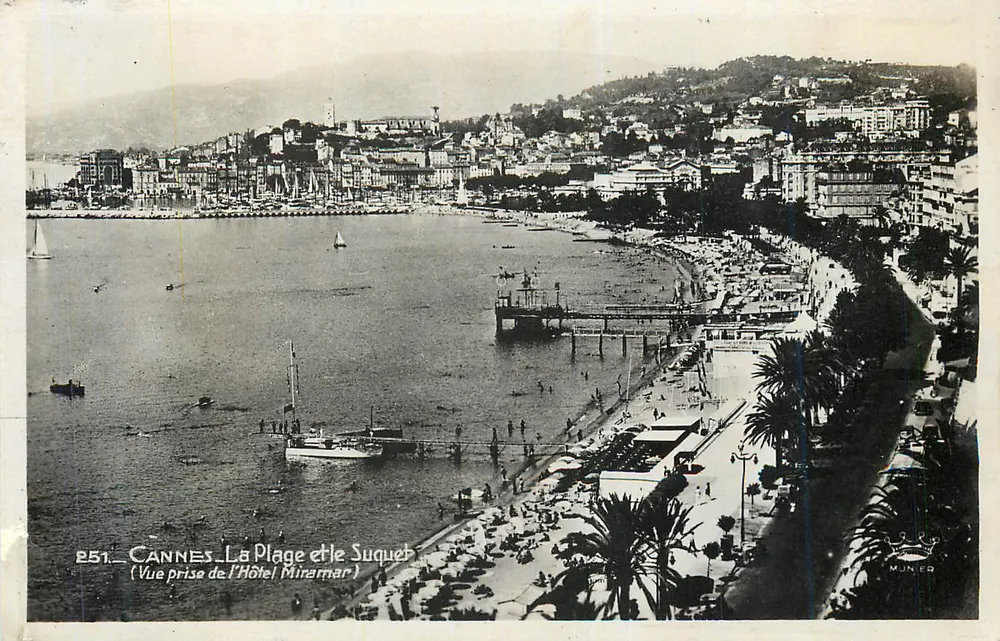 Cannes - Die Strandpromenade und der Suquet (Ansicht vom Hôtel Minamar) — Muner, n° 251 - Vorderseite