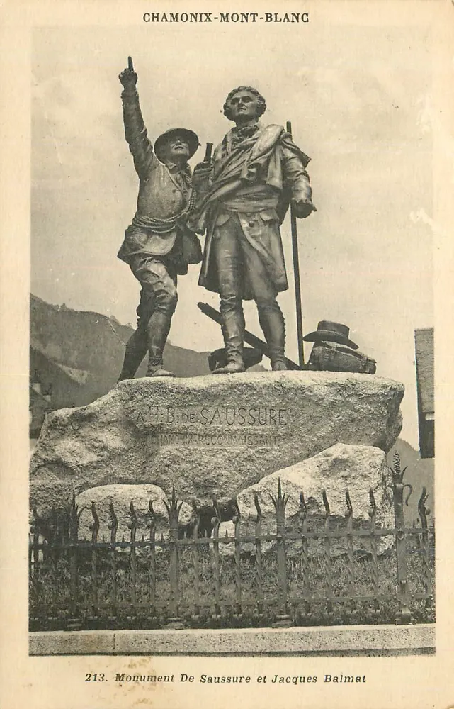 Chamonix-Mont-Blanc — Denkmal für H.B. de Saussure und Jacques Balmat — Verleger nicht sichtbar, Seriennummer 213 - Vorderseite