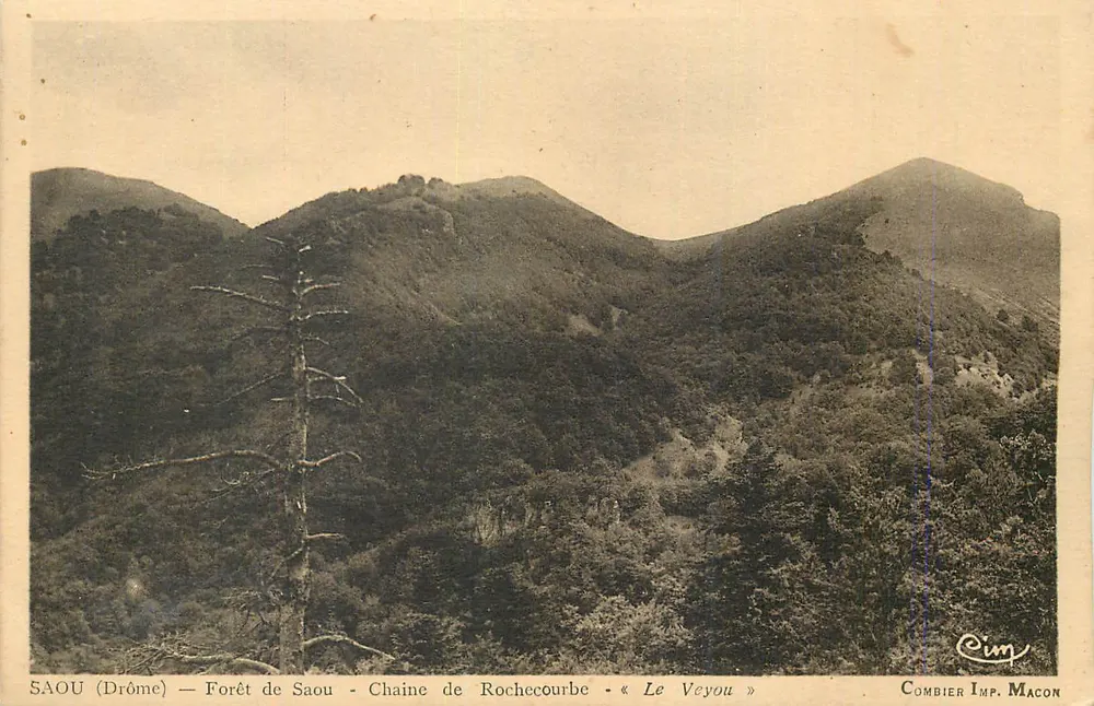 Saou (Drôme) — Wald von Saou — Rochecourbe-Kette — « Le Veyou » — Combier Imp. Macon - Vorderseite