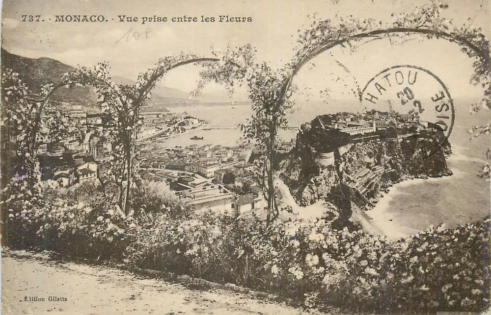 Mônaco — Vista tirada entre as Flores — Edição Gilletta, n° 287 - Frente