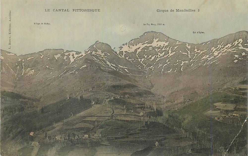 O Cantal pitoresco — Cirque de Mandailles 1 — Editor L. Roux, Aurillac - Frente