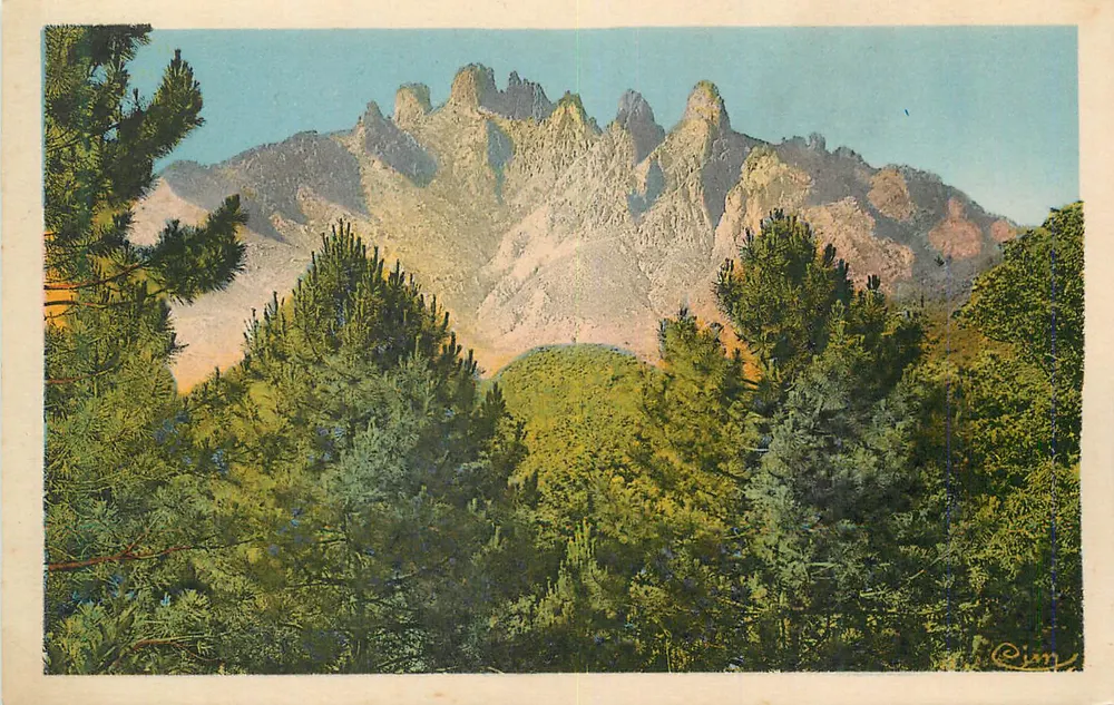 Les Rochers de la Pierre Saint-Martin — widok panoramiczny — wydawca C. Rinn, nr 123 - Awers