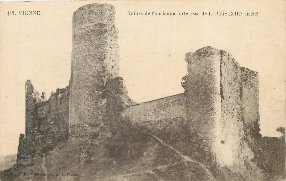 Ruinen der alten Burg La Bâtie — 13. Jahrhundert — Blanchard, Verlag Wien - Vorderseite